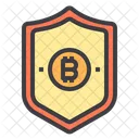 Securite Argent Bitcoin Crypto Monnaie Bitcoin Securise Bitcoin Protege Icône