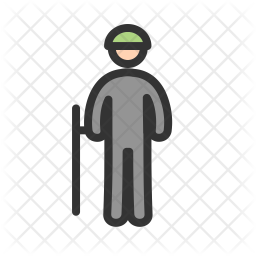 Security guard Icon of Colored Outline style - Available in SVG, PNG