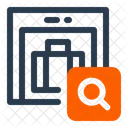 Security Scanner Building Blueprint Icon