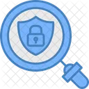 Security Shield Loupe Magnifying Glass Icon