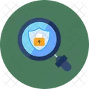 Security Shield Loupe Magnifying Glass Icon
