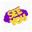 See You Sticker Label Icon