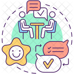 Seek out feedback Icon - Download in Colored Outline Style