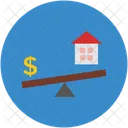 Seesaw House Dollar Icon