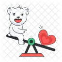 Love Swing Seesaw Swing Happy Bear Icon