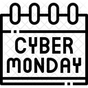Segunda Feira Cibernetica Calendario Data Ícone