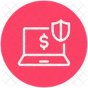 Segurança de pagamento em laptop  Ícone