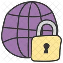 Ciberseguridad Seguridad Global Globo Terraqueo Con Candado Icon