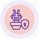 Icono De Circulo De Color De Seguridad De Robot Icono