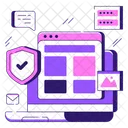 Seguridad Web Proteccion Web Sitio Web Seguro Icono