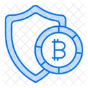 Seguro Bitcoin Seguridad Icono