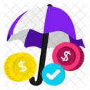 Seguro Financiero Proteccion Del Dinero Seguro Del Dinero Icono