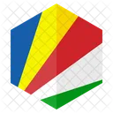 Seychelles Bandeira Hexagono Ícone