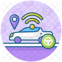 Autonomes Auto WLAN Auto Fahrerloses Auto Symbol