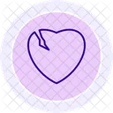 Self Broken Heart Line Icon Icon