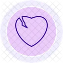 Self Broken Heart Line Icon Icon