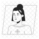 Self confident asian woman with short haircut  Icon
