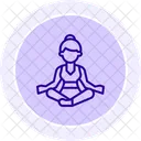 Self Meditation Line Icon Icon