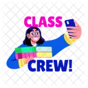 Equipo De Clase Selfie De Estudiantes Toma De Fotografias Icono