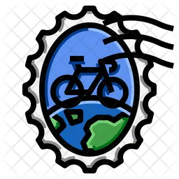 Sello del mundo de la bicicleta  Icono