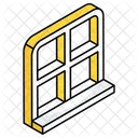 Semicircular Window Glass Pane Curtains Icon