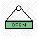 Cartel Abierto Abierto Tablero Abierto Icono