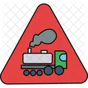 Senal De Trafico De Ferrocarril De Coution Paso A Nivel Paso A Nivel Icono