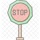 Senal De Stop Icono Lineal Color Icon