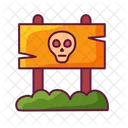 Advertencia Craneo Halloween Icono