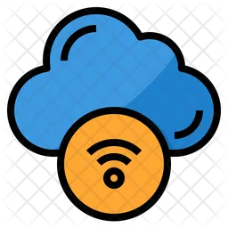 Señal wifi en la nube  Icono