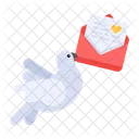 Sending Letter Messenger Bird Post Pigeon Icon