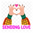 Sending Love Heart Gesture Lovely Icon
