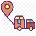 Lieferung Verfolgen Lieferroute Lieferwagen Symbol