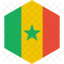 Senegal Bandeira Mundo Ícone