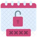 Senha Protegido Calendario Ícone