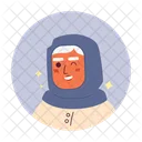 Senhora muçulmana que pisca a expressão  Icon