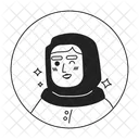 Senhora Muculmana Expressao Piscante Senior Arabe Icon