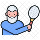 Senior Tennisspieler Senior Spieler Tennisspieler Symbol