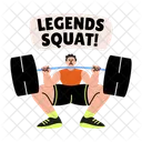 Sentadilla Con Barra Fitness Ejercicio Icono