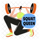 Sentadillas En El Gimnasio Barra Fitness Icono
