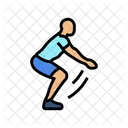 Salto Sentadillas Fitness Icono