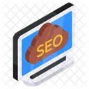 SEO、検索エンジン最適化、クラウドコンピューティング アイコン