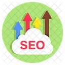 SEO、検索エンジン最適化、クラウド コンピューティング アイコン