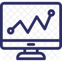 SEO Diagramm Liniendiagramm Monitor Icon