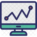 Seo Graph Line Graph Monitor Icon