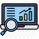 Seo Laptop Magnifying Glass Icon