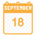 September Calendar Color Fill Icon