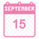 September Calendar Color Fill Icon