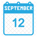 September Calendar Color Fill Icon