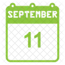 September Calendar Color Fill Icon